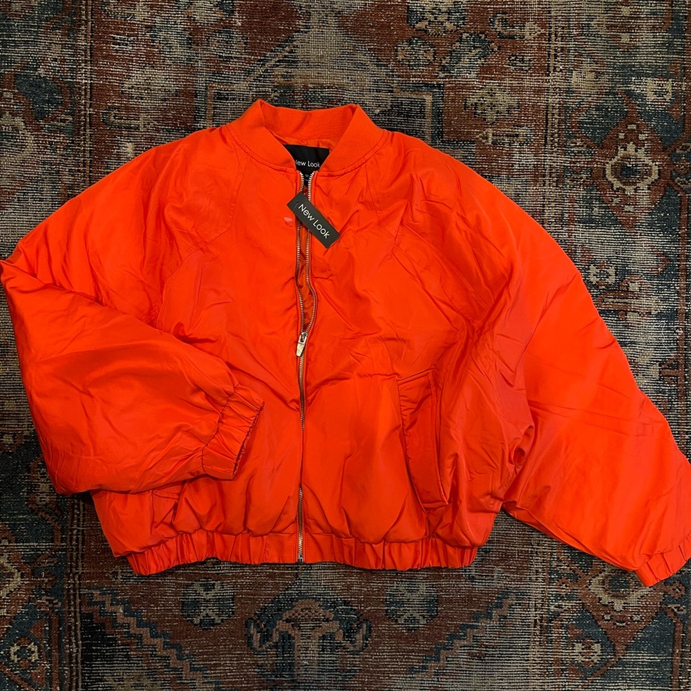 NWT Orange Bomber Puffer Jacket